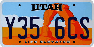 UT license plate Y356CS