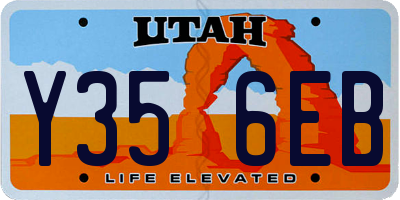 UT license plate Y356EB