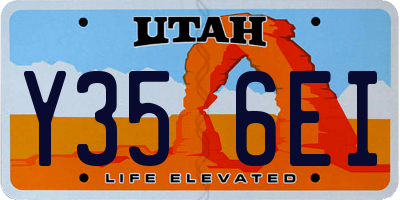 UT license plate Y356EI