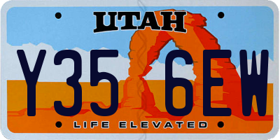 UT license plate Y356EW