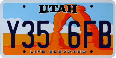 UT license plate Y356FB