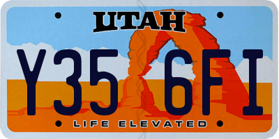 UT license plate Y356FI