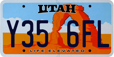 UT license plate Y356FL