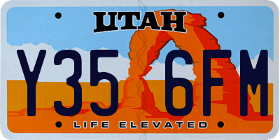 UT license plate Y356FM