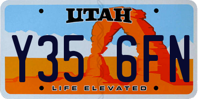 UT license plate Y356FN