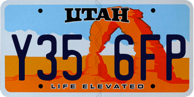UT license plate Y356FP