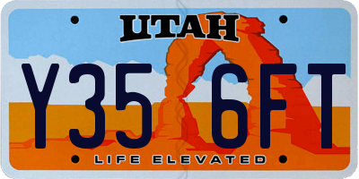 UT license plate Y356FT