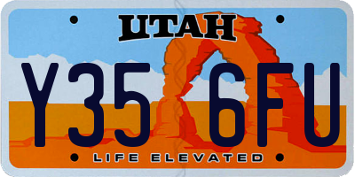 UT license plate Y356FU