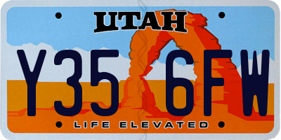 UT license plate Y356FW
