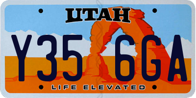 UT license plate Y356GA