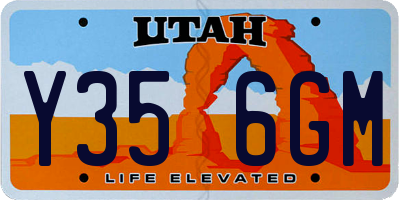 UT license plate Y356GM