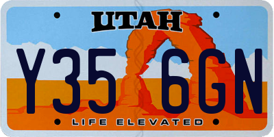UT license plate Y356GN