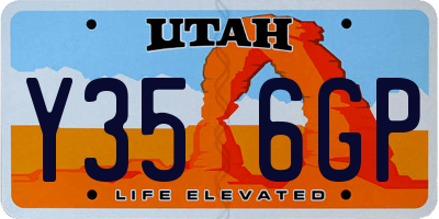UT license plate Y356GP