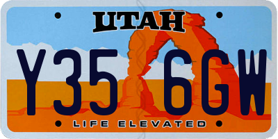 UT license plate Y356GW