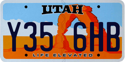 UT license plate Y356HB