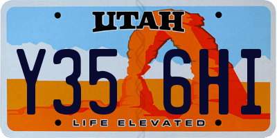 UT license plate Y356HI