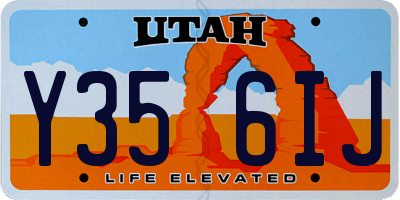 UT license plate Y356IJ