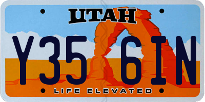 UT license plate Y356IN