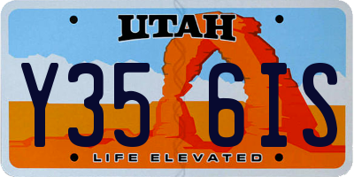 UT license plate Y356IS