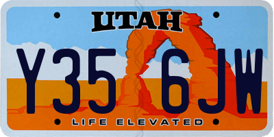 UT license plate Y356JW