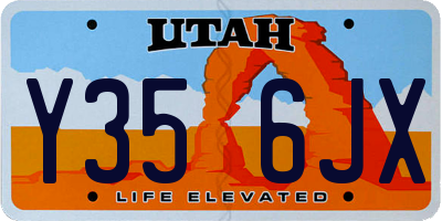 UT license plate Y356JX