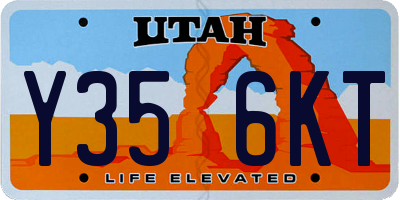 UT license plate Y356KT