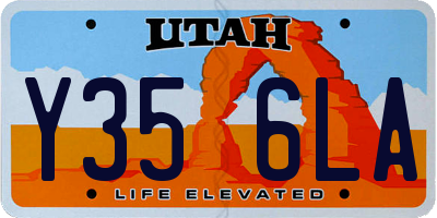 UT license plate Y356LA