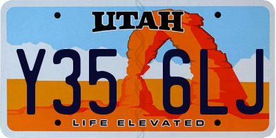UT license plate Y356LJ