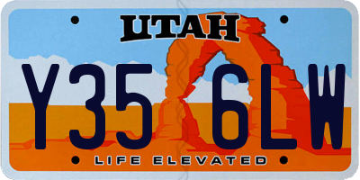 UT license plate Y356LW