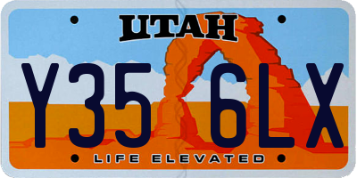 UT license plate Y356LX