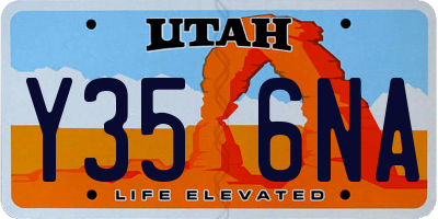 UT license plate Y356NA
