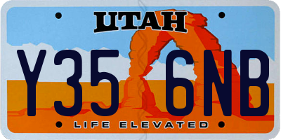 UT license plate Y356NB