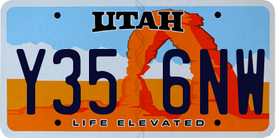 UT license plate Y356NW