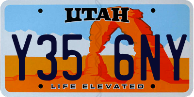UT license plate Y356NY