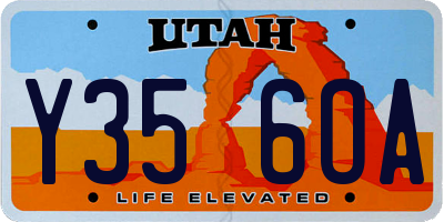 UT license plate Y356OA