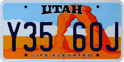 UT license plate Y356OJ