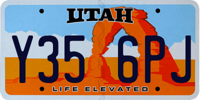 UT license plate Y356PJ