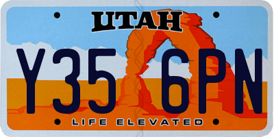 UT license plate Y356PN