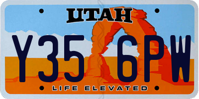 UT license plate Y356PW