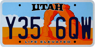 UT license plate Y356QW