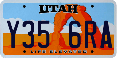 UT license plate Y356RA