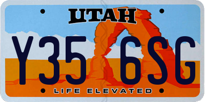 UT license plate Y356SG