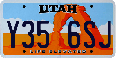 UT license plate Y356SJ