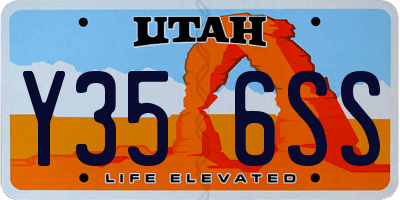 UT license plate Y356SS