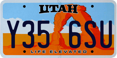 UT license plate Y356SU