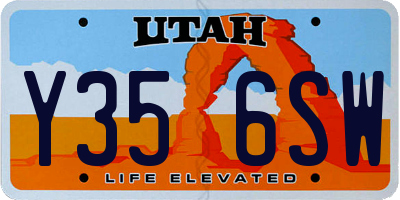 UT license plate Y356SW