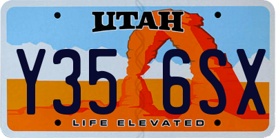 UT license plate Y356SX