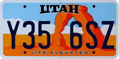 UT license plate Y356SZ
