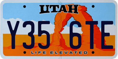UT license plate Y356TE