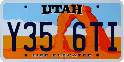 UT license plate Y356TI